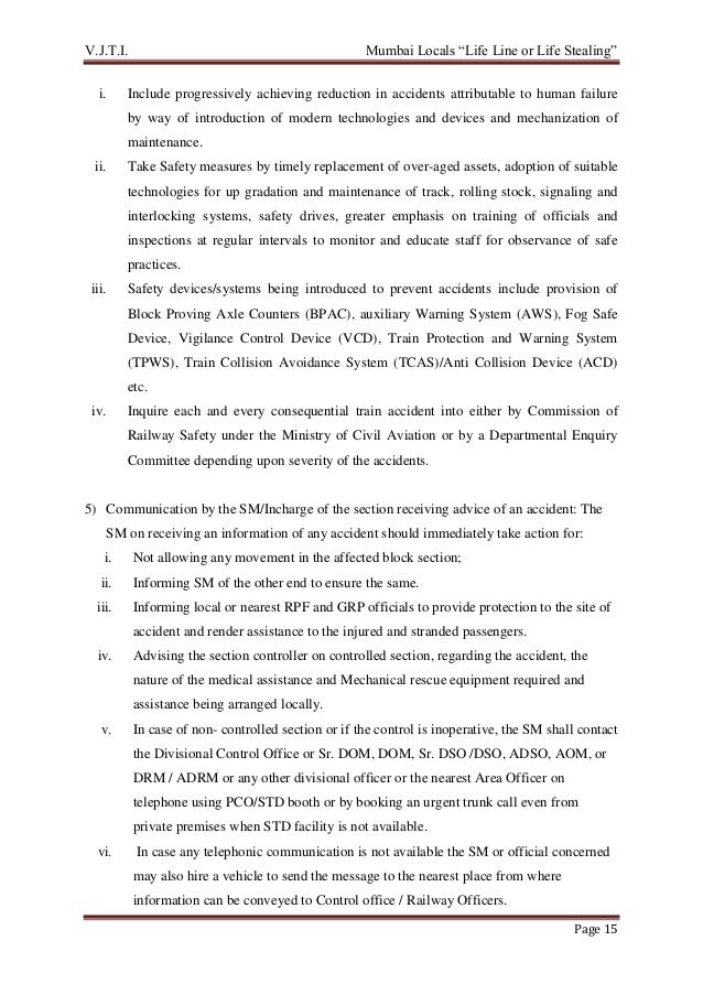 Report on railway accident with case study