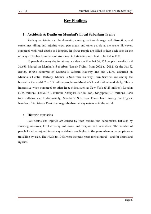 Report on railway accident with case study