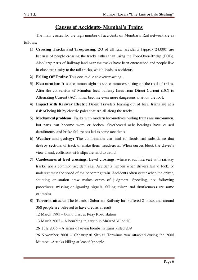 Report on railway accident with case study