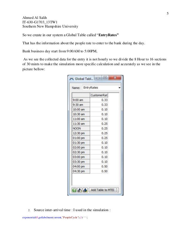 Simulation for Bank Teller System
