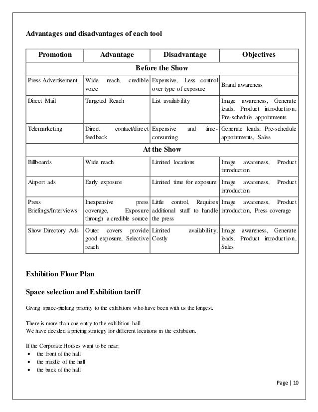 report in word format on marketing of trade fair for consumer durable exhibition format
