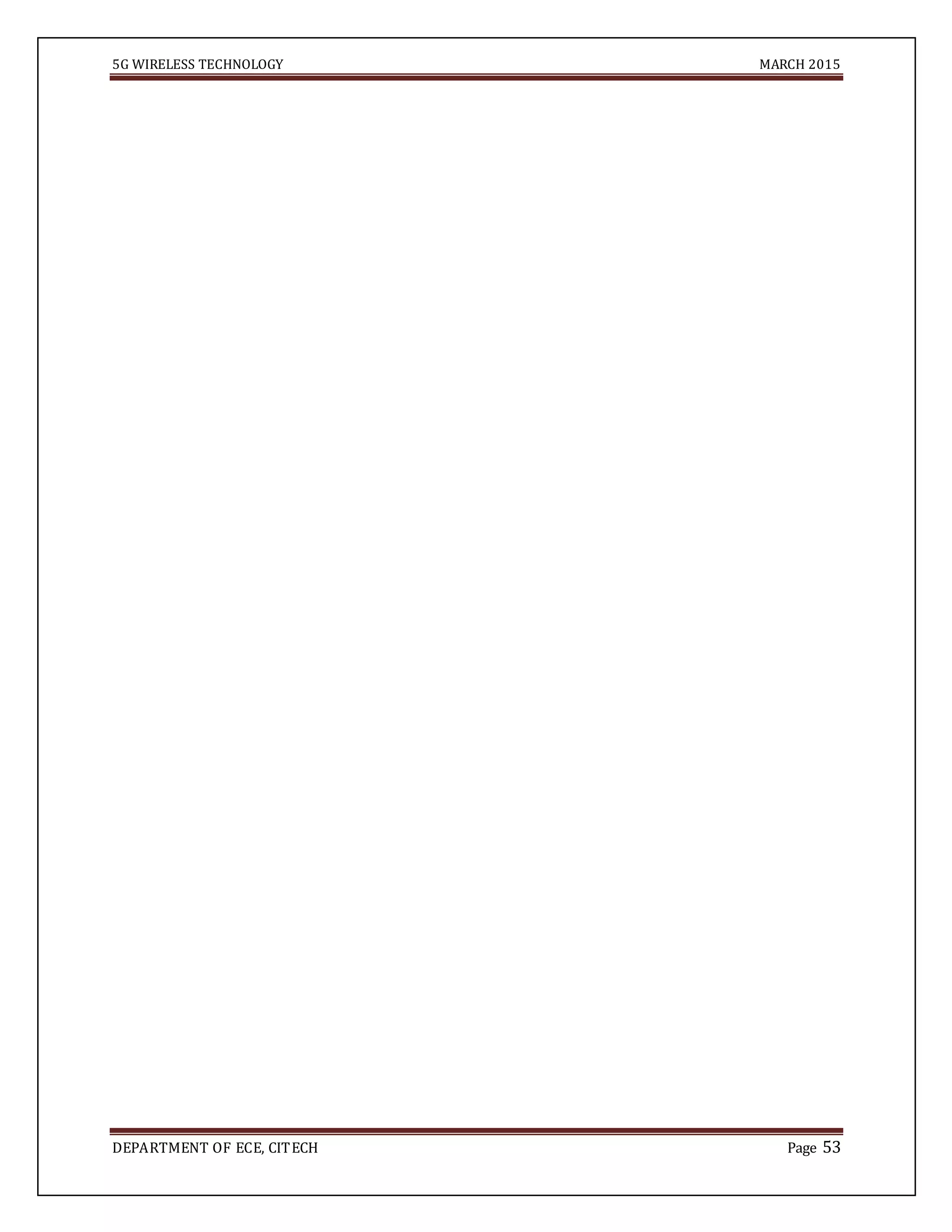 5G WIRELESS TECHNOLOGY MARCH 2015
DEPARTMENT OF ECE, CITECH Page 53
 