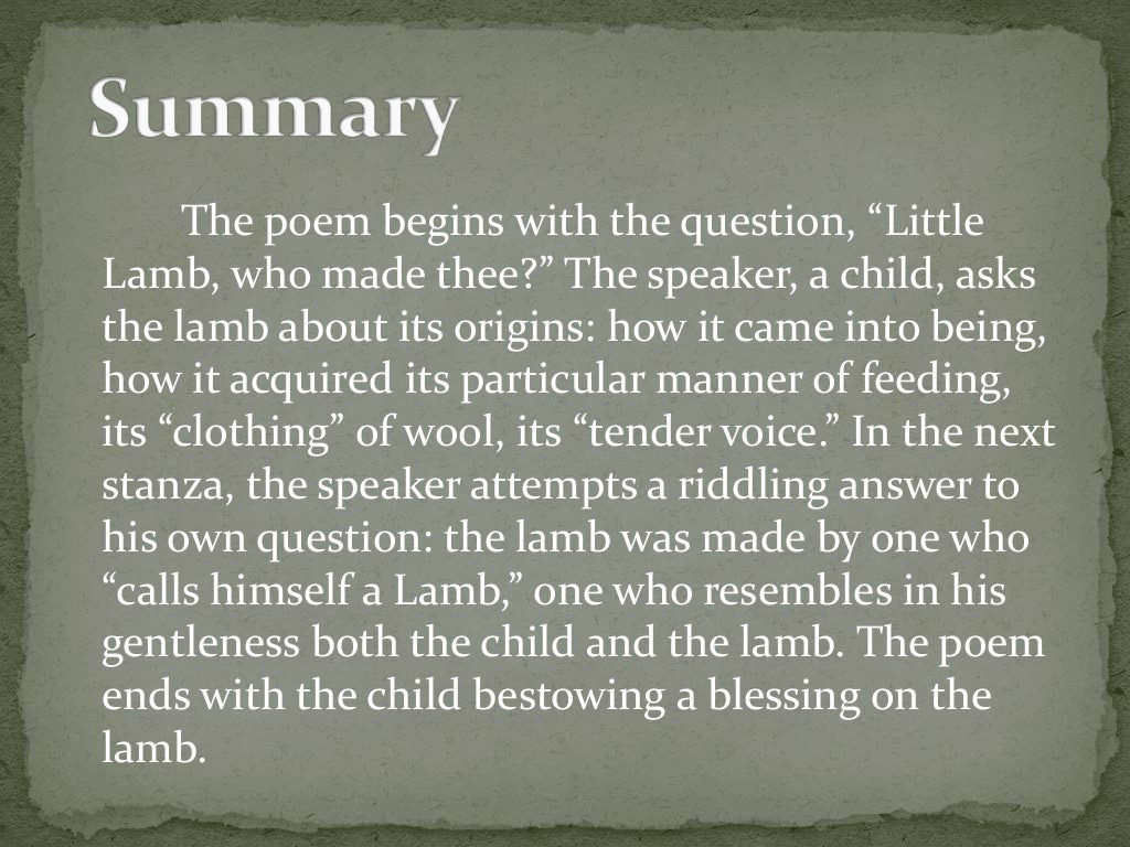The Lamb by William Blake