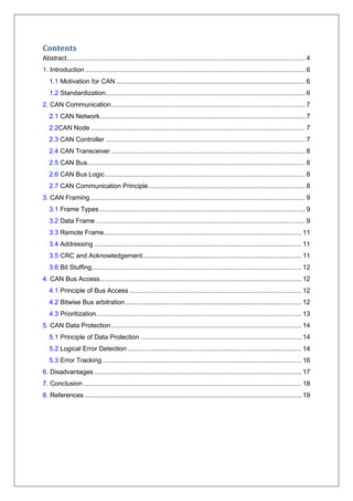 Can Report Example A SEMINAR REPORT ON CAN BUS PROTOCOL | PDF