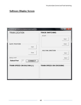 VisualizeGate Control andTrack Switching
65
Software Display Screen
 