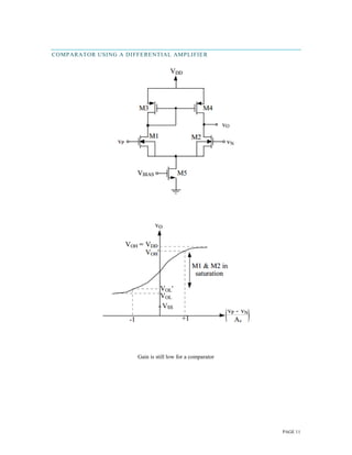 PAGE 11
COMPARATOR USING A DIFFERENTIAL AMPLIFIER
Gain is still low for a comparator
 