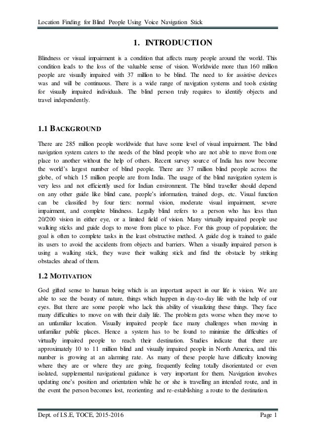 Report for the voice navigation stick.