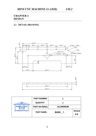 MINI CNC MACHINE (3-AXIS) CH.2
8
CHAPTER 2
DESIGN
2.1 DETAIL DRAWING
 