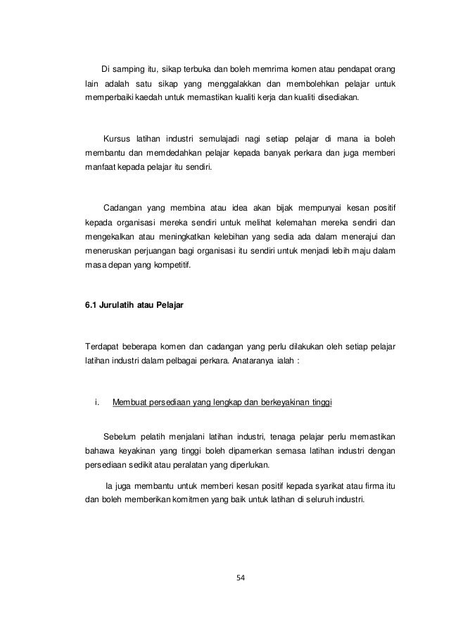 CONTOH REPORT LATIHAN INDUSTRI 2016 POLITEKNIK DAT