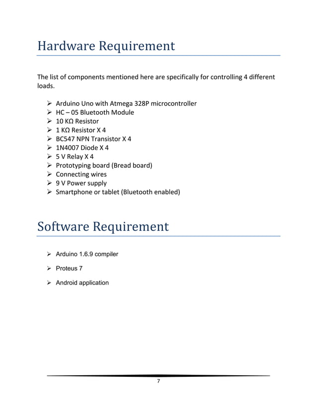 Project report on home automation using Arduino PDF