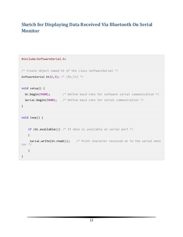 Project report on home automation using Arduino