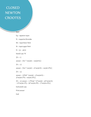 Numerical Integration Project Report | DOCX