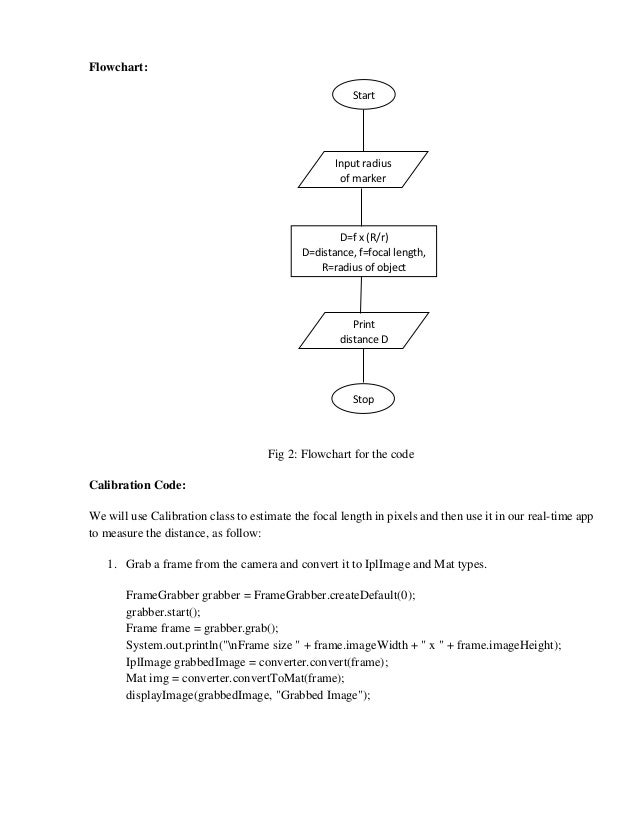 Project Report For Measuring Distance From Camera To Object Using Java