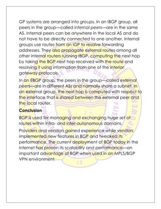 BORDER GATEWAY PROTOCOL | PDF