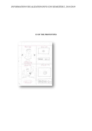 INFORMATIONVISUALIZATIONINFO 3205 SEMESTER2, 2018/2019
UI OF THE PROTOTYPES
 