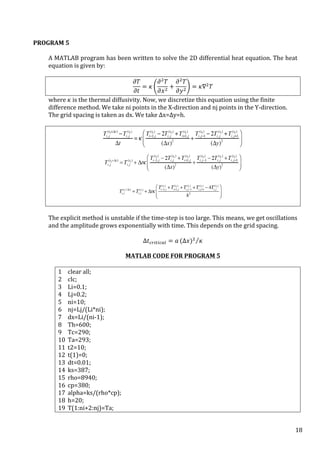 FINITE DIFFERENCE MODELLING FOR HEAT TRANSFER PROBLEMS | PDF