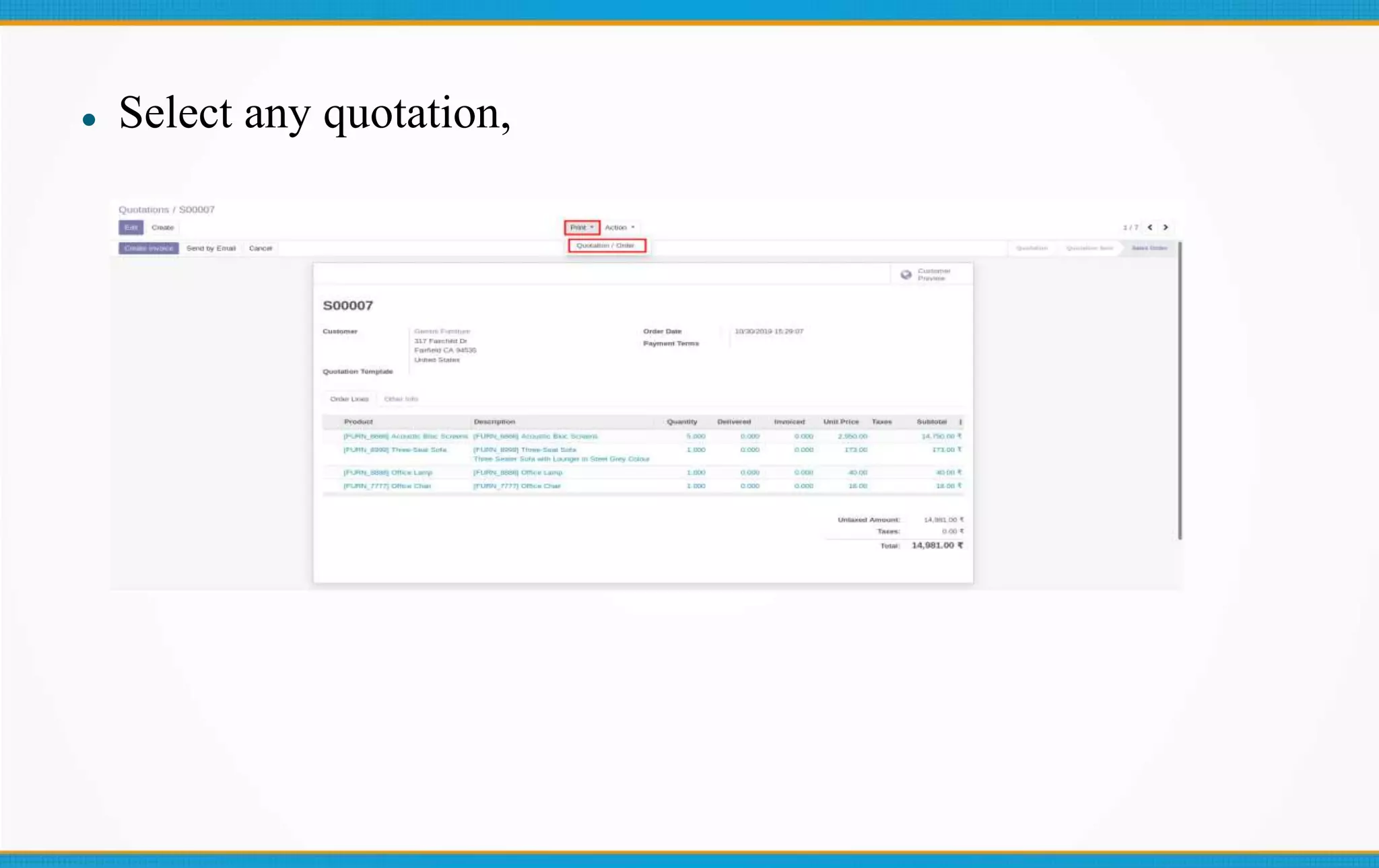  Select any quotation,
 
