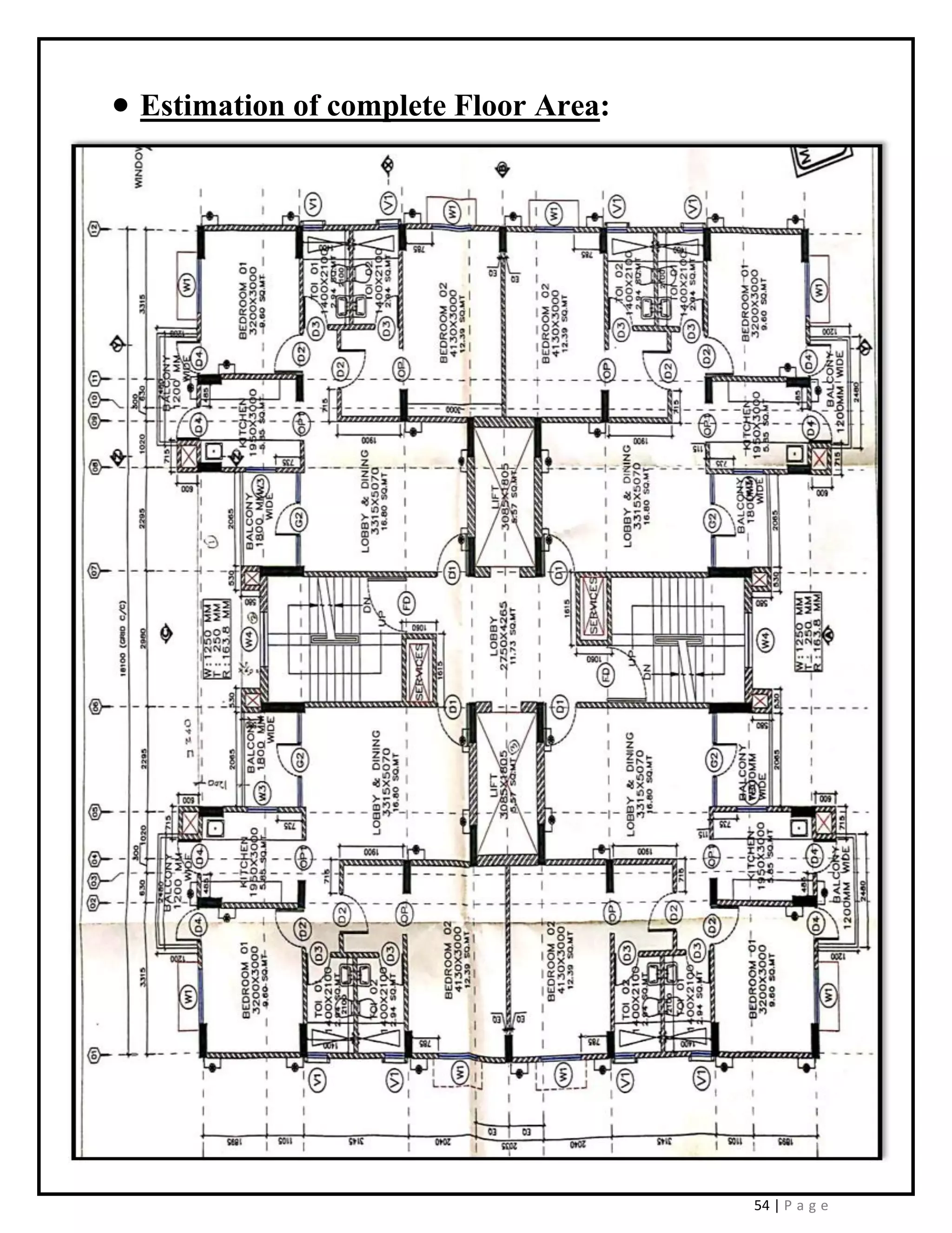 54 | P a g e
• Estimation of complete Floor Area:
 