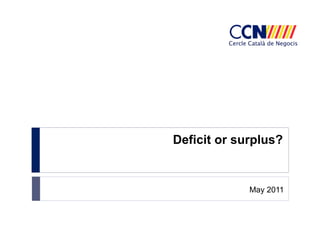 Deficit or surplus?

May 2011

 