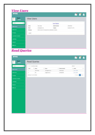 View Users
Read Queries
 