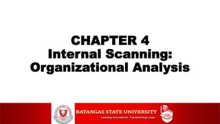 CHAPTER 4
Internal Scanning:
Organizational Analysis
 