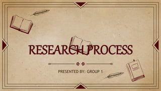 RESEARCH PROCESS
PRESENTED BY: GROUP 1
 