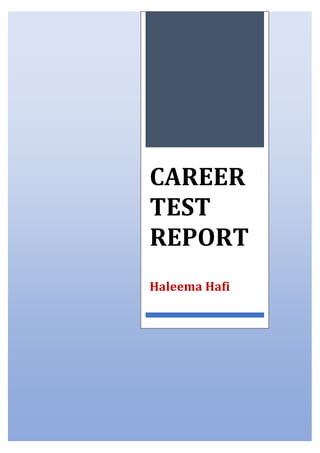 CAREER
TEST
REPORT
Haleema Hafi
 