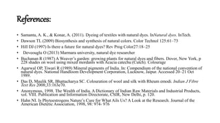 A Brief Report on Green Natural Dyes Based on Color Index | PPTX
