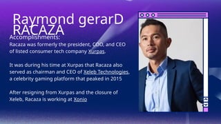 Raymond Racaza Invention abour technopreneurship report powerpoint | PPTX