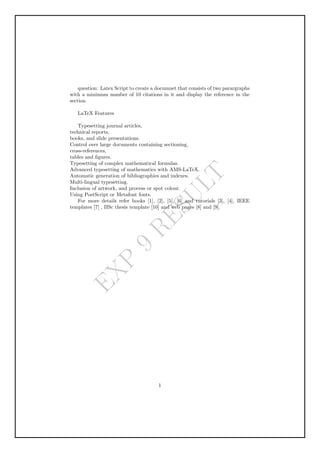 Technical Writing Using LaTeX Manual for 4th CSE VTU | PDF