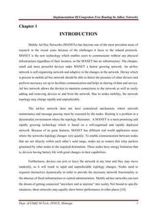 implementation of congestion routing in adhoc networks | PDF
