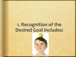 1. Recognition of the
Desired Goal Includes:
 