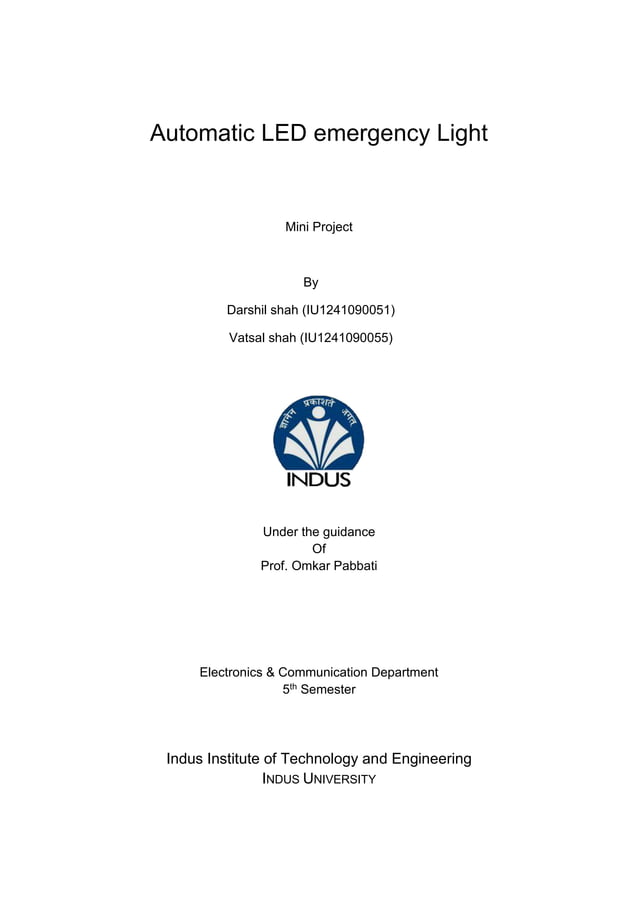 Report Automatic led emergency light PDF