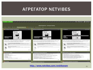 АГРЕГАТОР NETVIBES

http://www.netvibes.com/ershikovsm

11

 