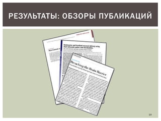 РЕЗУЛЬТАТЫ: ОБЗОРЫ ПУБЛИКАЦИЙ

19

 