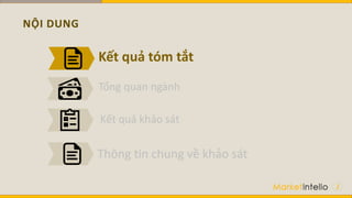 NỘI DUNG
2
Tổng quan ngành
Kết quả khảo sát
Kết quả tóm tắt
Thông tin chung về khảo sát
 
