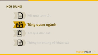 NỘI DUNG
7
Tổng quan ngành
Kết quả khảo sát
Kết quả tóm tắt
Thông tin chung về khảo sát
 