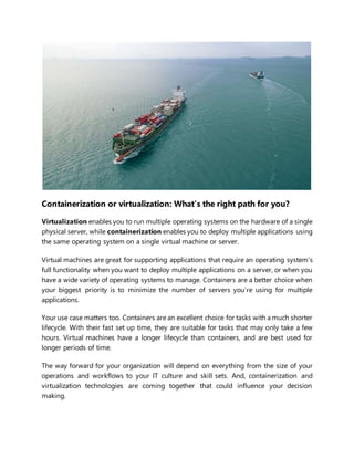 Container Operation Report Containerization Report | DOCX