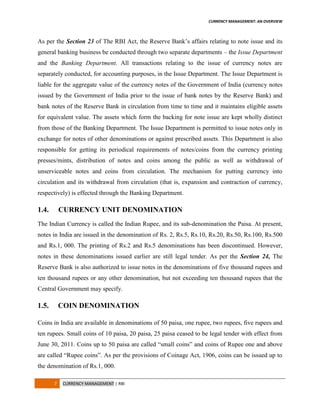 CURRENCY MANAGEMENT: ISSUES AND CHALLENGES IN THE STATE OF J & K | PDF