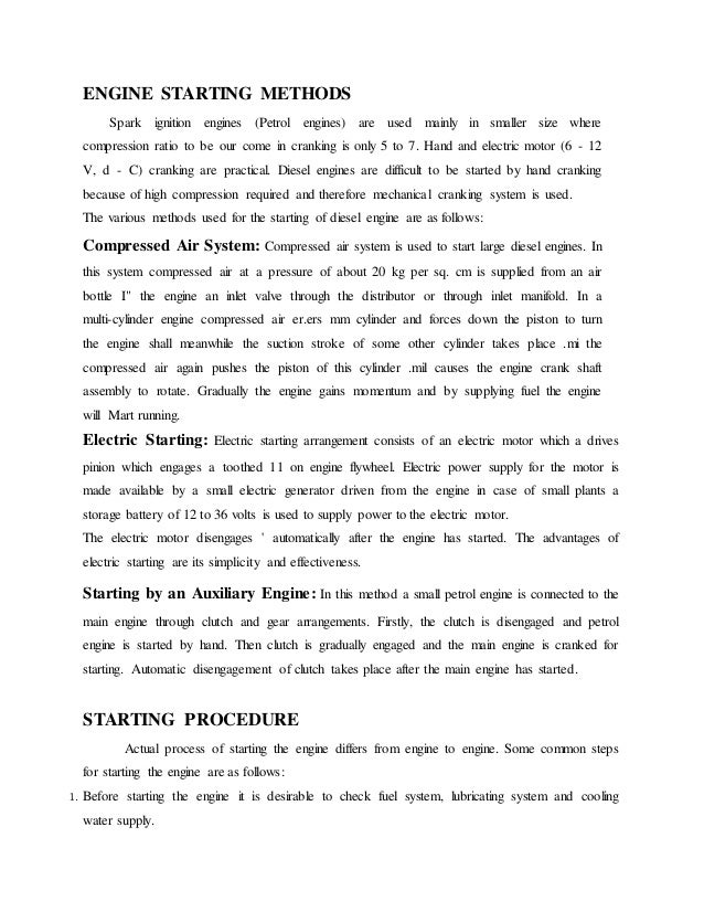 report on diesel engine pdf