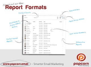 Report Formats  - All New popcorn Email Marketing