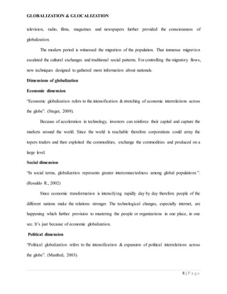 Globalization and Glocalization | DOCX