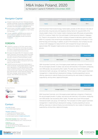 M&A Index Poland Report, 2020