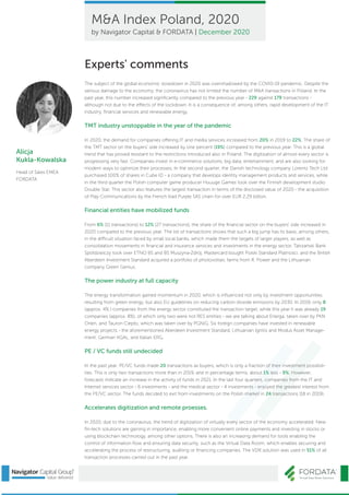 M&A Index Poland Report, 2020