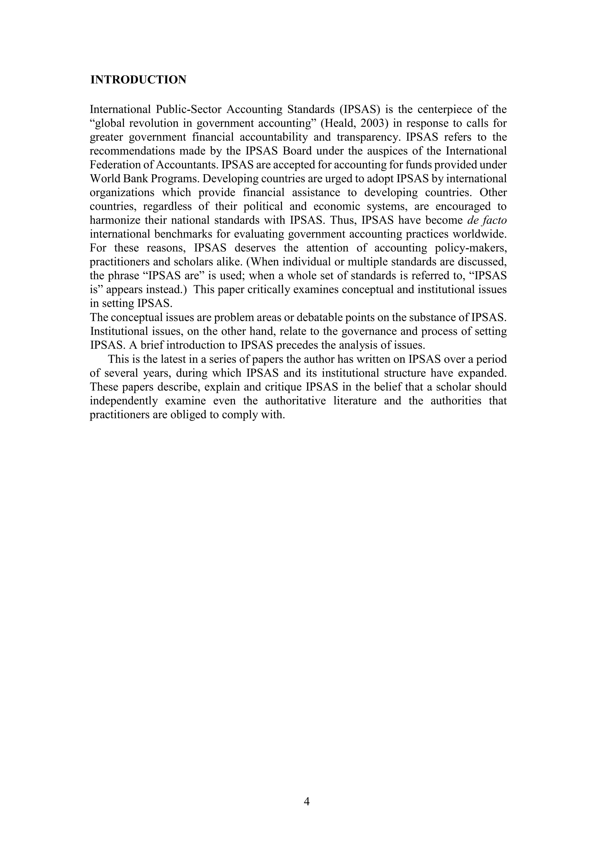 Ipsas 4 Report on-international public-sector accounting standards (ipsas) | PDF