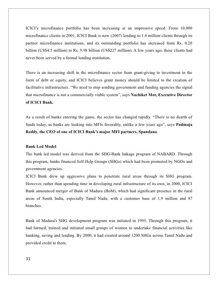 Report On Micro Finance Report On Micro Finance