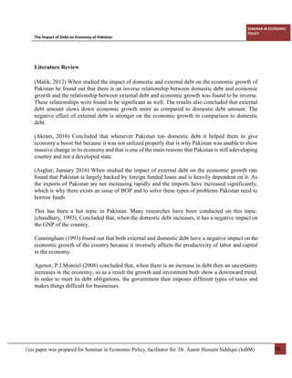 THE IMPACT OF DEBT ON ECONOMY OF PAKISTAN | PDF