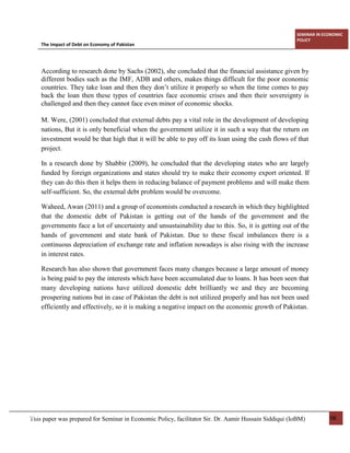 THE IMPACT OF DEBT ON ECONOMY OF PAKISTAN | PDF