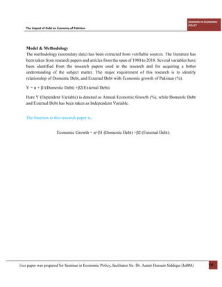 THE IMPACT OF DEBT ON ECONOMY OF PAKISTAN | PDF