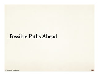Possible Paths Ahead
© 2015 JVE Consulting 34
 